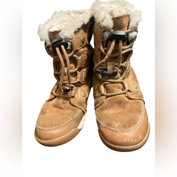 Sorel youth Whitney winter sneaker snow boot boy girl size 1 little kid faux fur - Picture 3 of 16